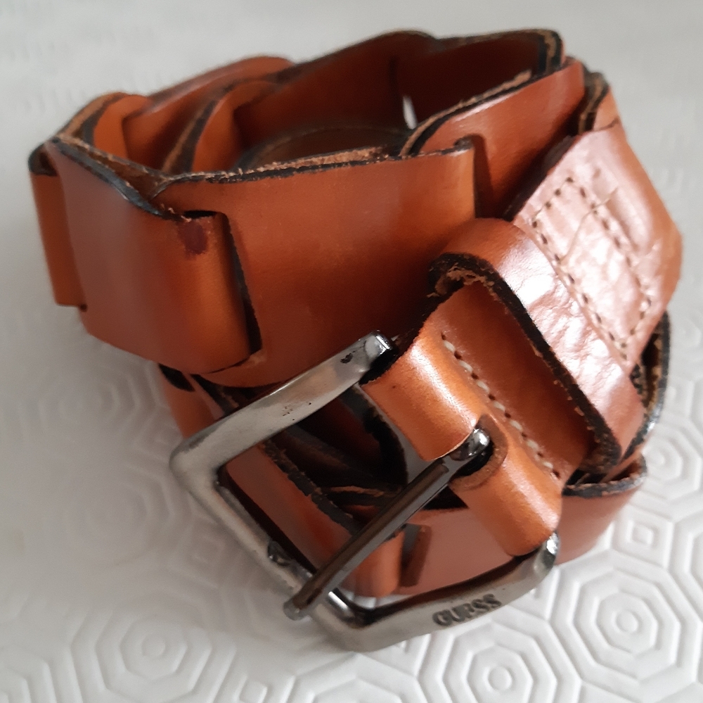 Guess Genuine Interlocking Leather